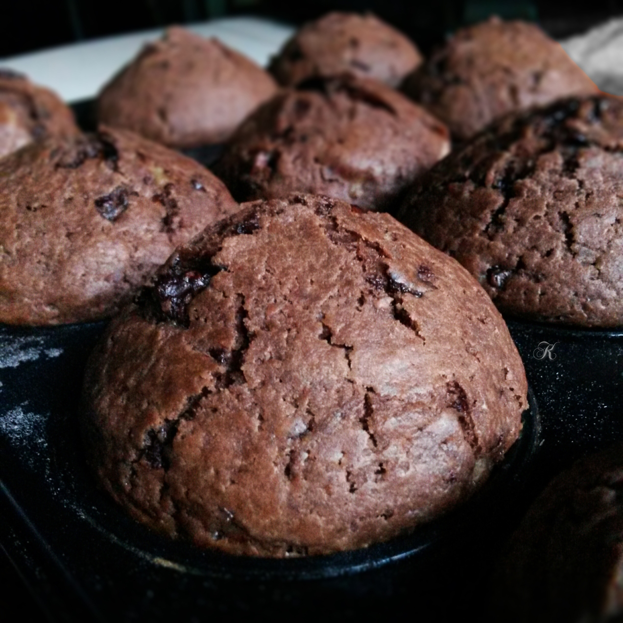 Chocolate banana muffins